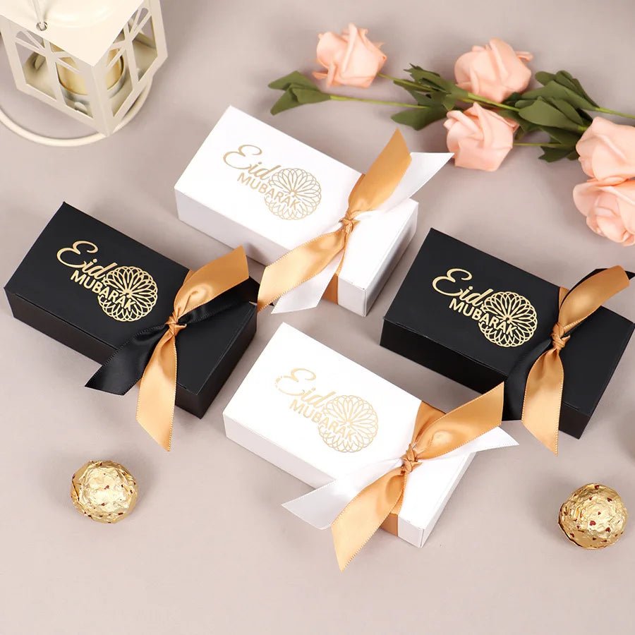 10Pcs Black Or White Eid Mubarak Gift Boxes - Shopping Time Australia