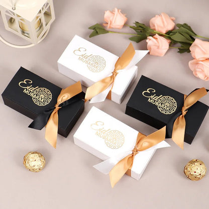 10Pcs Black Or White Eid Mubarak Gift Boxes - Shopping Time Australia