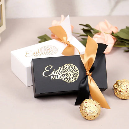 10Pcs Black Or White Eid Mubarak Gift Boxes - Shopping Time Australia
