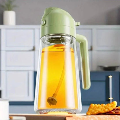 2in1 500ml Plastic Spray Oil Sprayer Bottle Spray Oil Dispenser Oil Jar Cruet BBQ Kitchen Baking Roasting Picnic Kitchen Tool - Shopping Time Australia - 