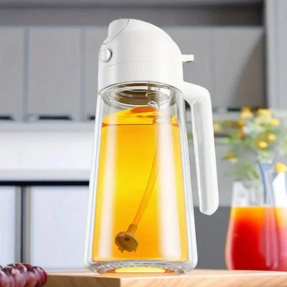2in1 500ml Plastic Spray Oil Sprayer Bottle Spray Oil Dispenser Oil Jar Cruet BBQ Kitchen Baking Roasting Picnic Kitchen Tool - Shopping Time Australia - 