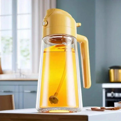 2in1 500ml Plastic Spray Oil Sprayer Bottle Spray Oil Dispenser Oil Jar Cruet BBQ Kitchen Baking Roasting Picnic Kitchen Tool - Shopping Time Australia - 