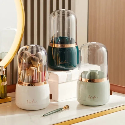 360° Rotating Makeup Brush Holder & Cosmetic Storage Box - Shopping Time Australia