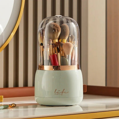 360° Rotating Makeup Brush Holder & Cosmetic Storage Box - Shopping Time Australia