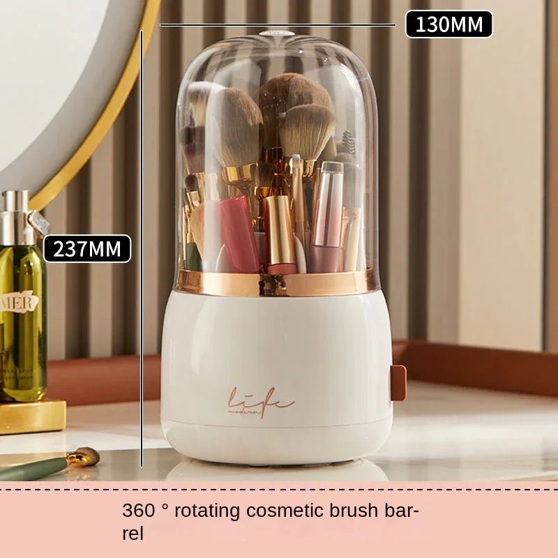 360° Rotating Makeup Brush Holder & Cosmetic Storage Box - Shopping Time Australia
