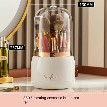 360° Rotating Makeup Brush Holder & Cosmetic Storage Box - Shopping Time Australia