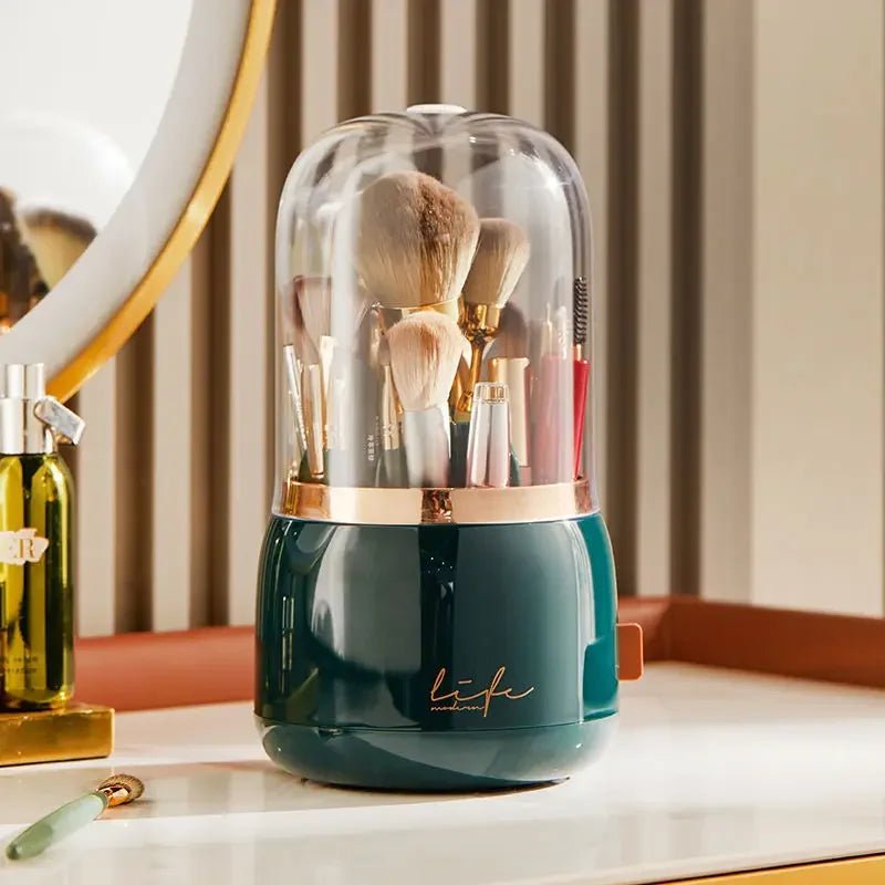 360° Rotating Makeup Brush Holder & Cosmetic Storage Box - Shopping Time Australia