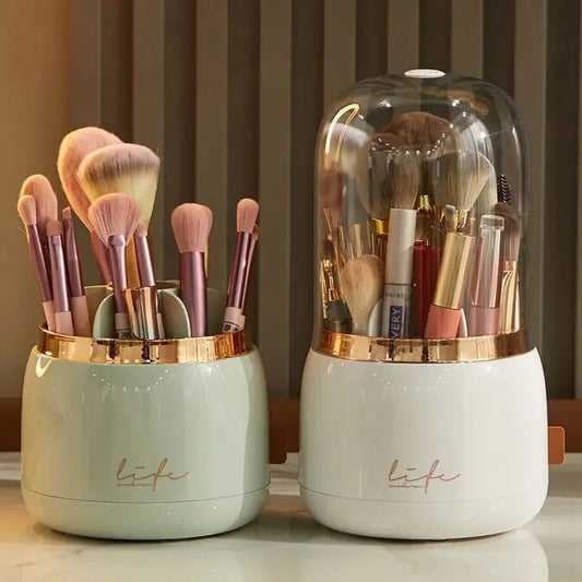 360° Rotating Makeup Brush Holder & Cosmetic Storage Box - Shopping Time Australia