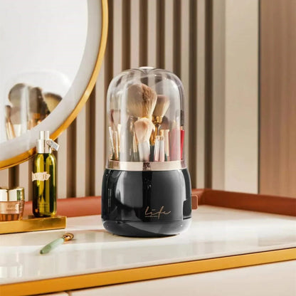 360° Rotating Makeup Brush Holder & Cosmetic Storage Box - Shopping Time Australia