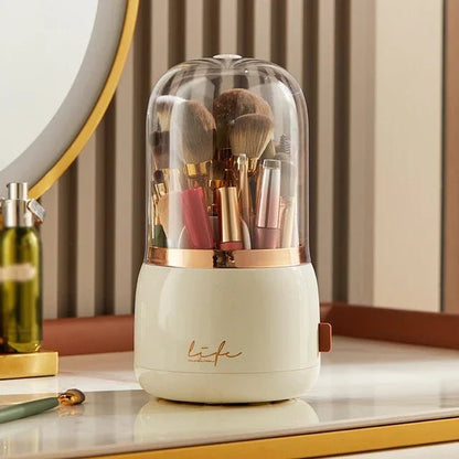 360° Rotating Makeup Brush Holder & Cosmetic Storage Box - Shopping Time Australia