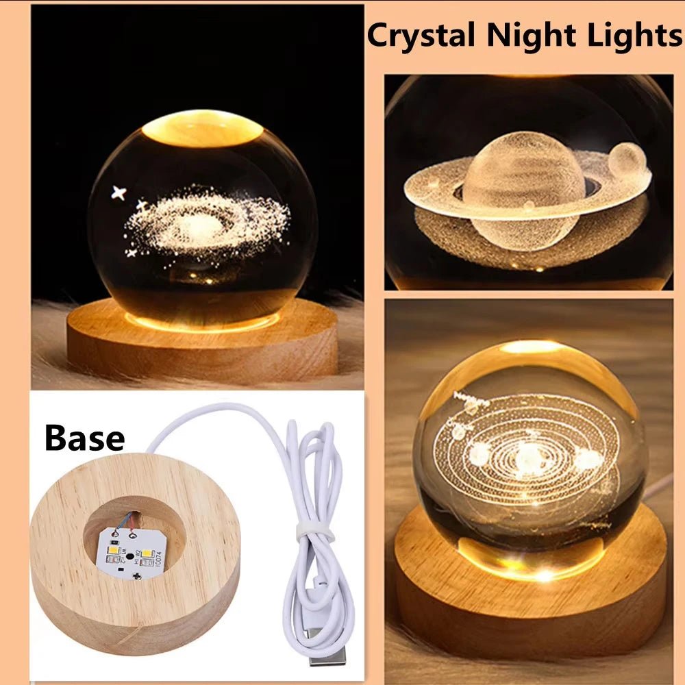 6cm 3D Moon Crystal Ball Glass Ball Decoration - Shopping Time Australia