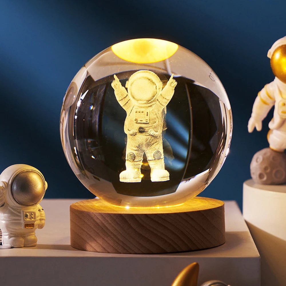 6cm 3D Moon Crystal Ball Glass Ball Decoration - Shopping Time Australia