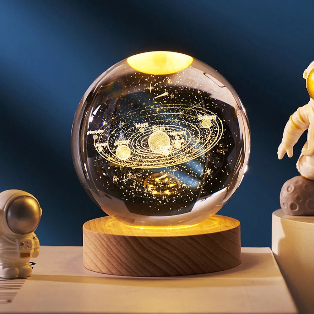 6cm 3D Moon Crystal Ball Glass Ball Decoration - Shopping Time Australia