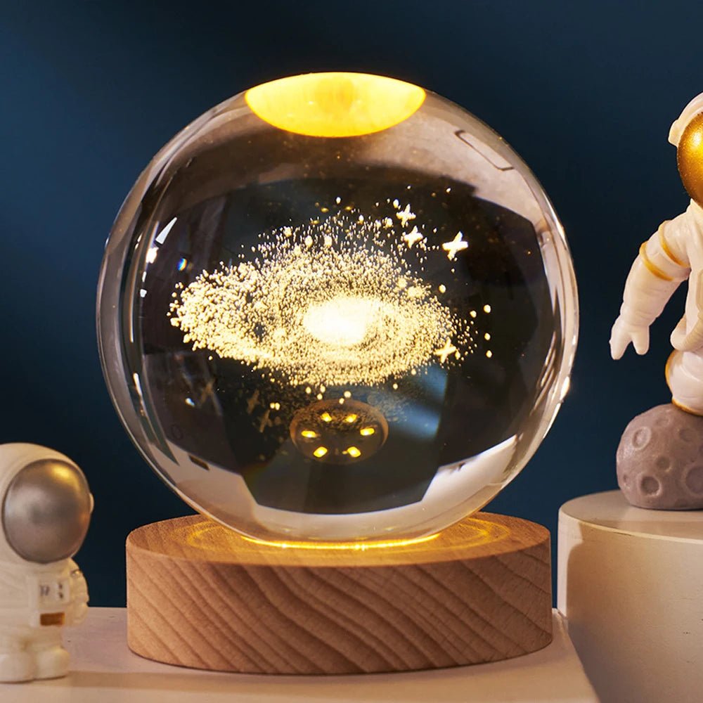 6cm 3D Moon Crystal Ball Glass Ball Decoration - Shopping Time Australia