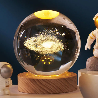 6cm 3D Moon Crystal Ball Glass Ball Decoration - Shopping Time Australia