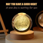6cm 3D Moon Crystal Ball Glass Ball Decoration - Shopping Time Australia