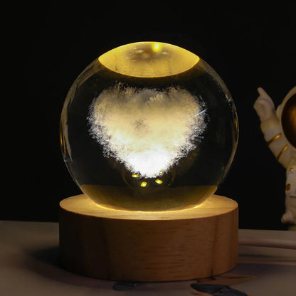 6cm 3D Moon Crystal Ball Glass Ball Decoration - Shopping Time Australia