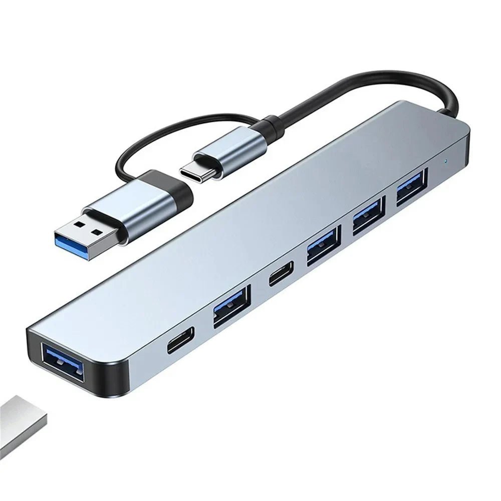 8in2 USB 3.0 Hub USB - C Docking Station SD/TF Card Reader OTG Adapter 8in2 Type - C Splitter for Laptop MacBook - Shopping Time Australia - 