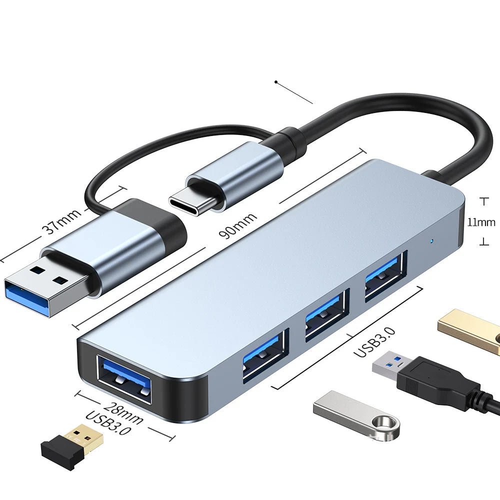 8in2 USB 3.0 Hub USB - C Docking Station SD/TF Card Reader OTG Adapter 8in2 Type - C Splitter for Laptop MacBook - Shopping Time Australia - 
