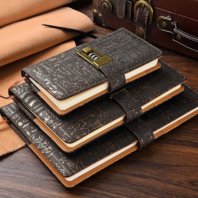 A6/A5/B5 Vintage Notebook With Lock Retro Leather Diary Journal Notebook Sketchbook Stationery School Office Supplies Note Book - Shopping Time Australia - 