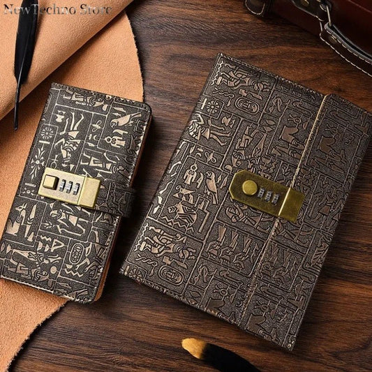 A6/A5/B5 Vintage Notebook With Lock Retro Leather Diary Journal Notebook Sketchbook Stationery School Office Supplies Note Book - Shopping Time Australia - 