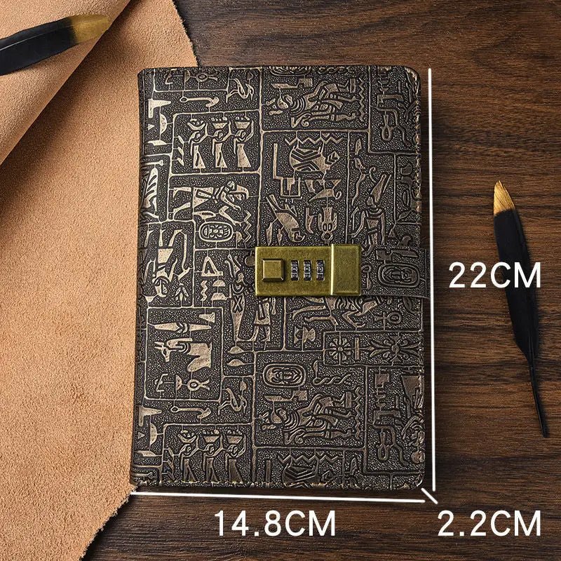A6/A5/B5 Vintage Notebook With Lock Retro Leather Diary Journal Notebook Sketchbook Stationery School Office Supplies Note Book - Shopping Time Australia - 