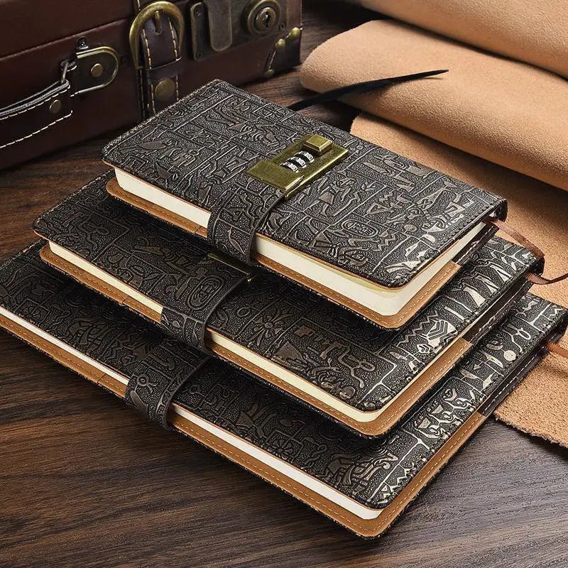 A6/A5/B5 Vintage Notebook With Lock Retro Leather Diary Journal Notebook Sketchbook Stationery School Office Supplies Note Book - Shopping Time Australia - 