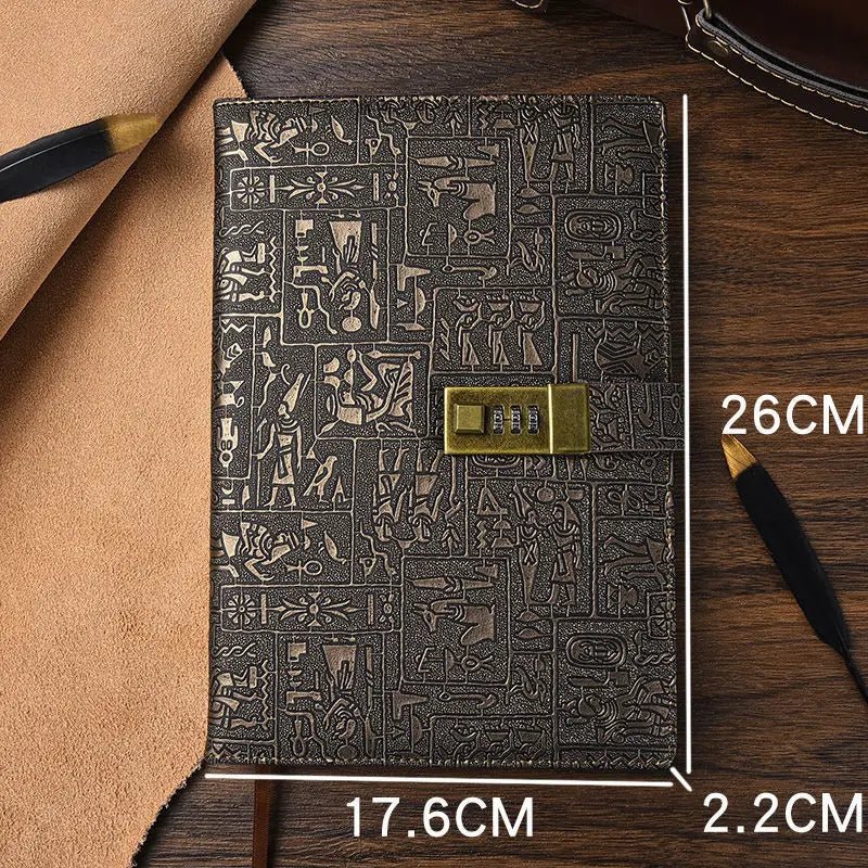 A6/A5/B5 Vintage Notebook With Lock Retro Leather Diary Journal Notebook Sketchbook Stationery School Office Supplies Note Book - Shopping Time Australia - 