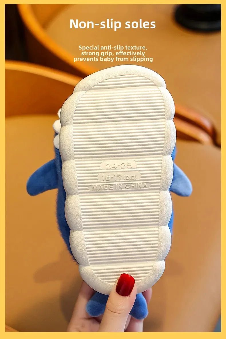 Children's Cartoon Shark Cotton Slippers - Shopping Time Australia