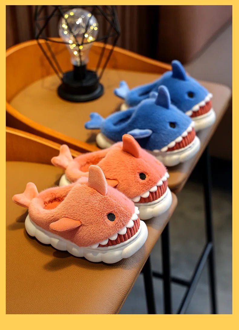 Children's Cartoon Shark Cotton Slippers - Shopping Time Australia