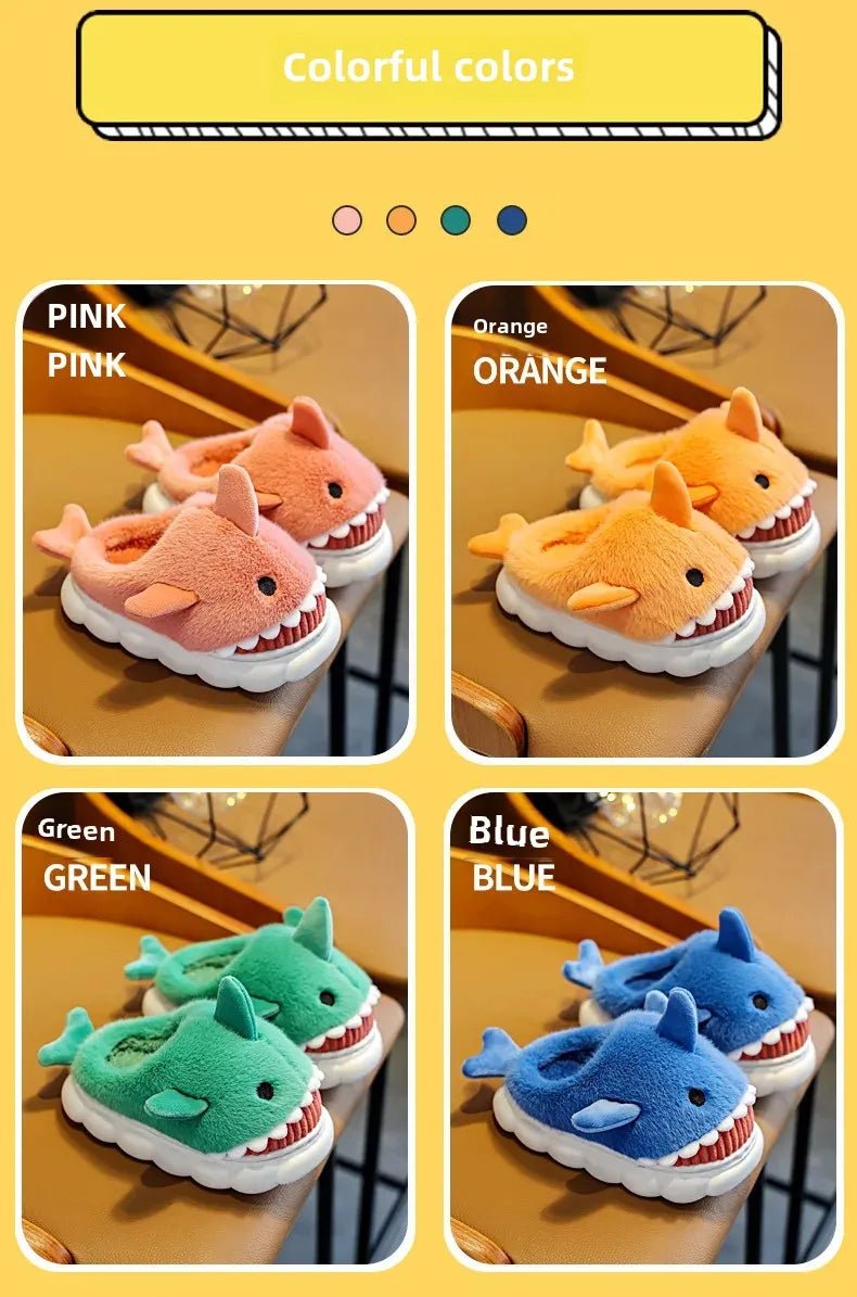 Children's Cartoon Shark Cotton Slippers - Shopping Time Australia