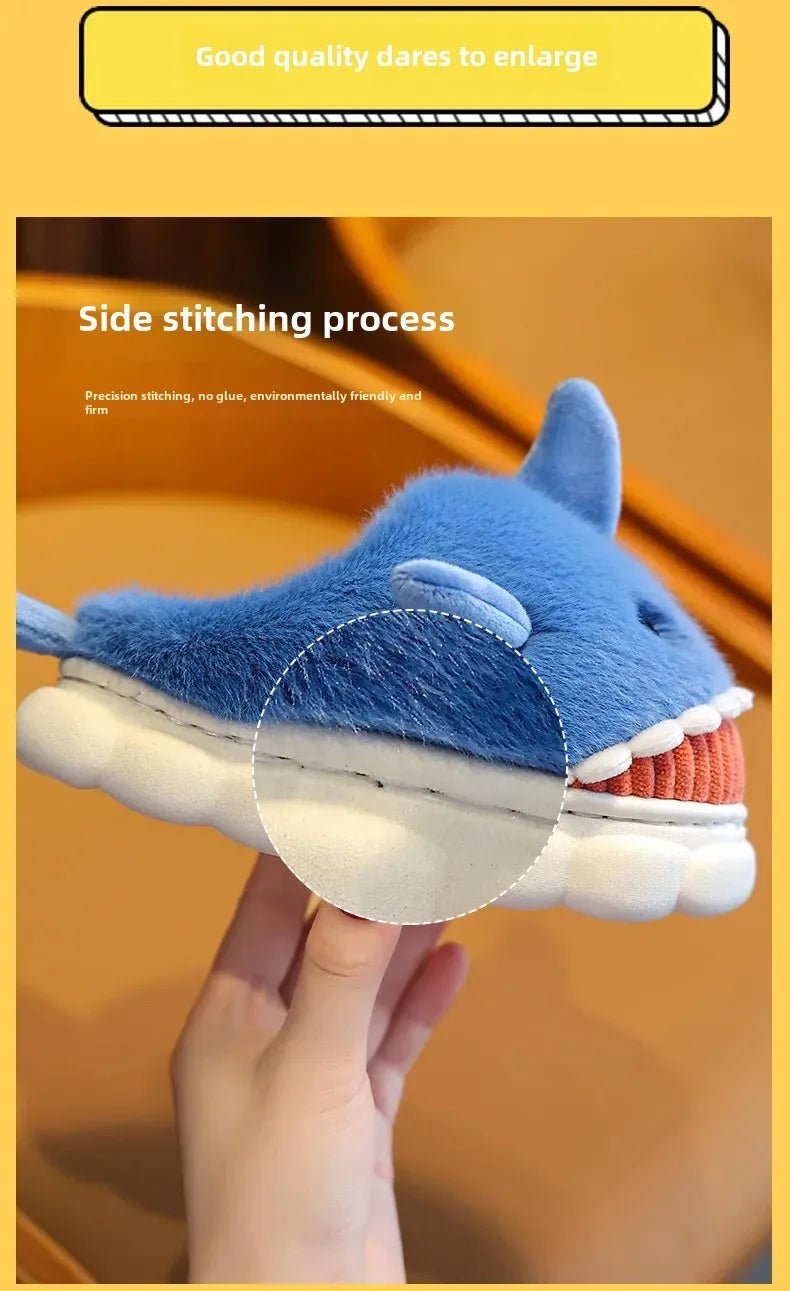 Children's Cartoon Shark Cotton Slippers - Shopping Time Australia