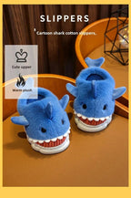 Children's Cartoon Shark Cotton Slippers - Shopping Time Australia