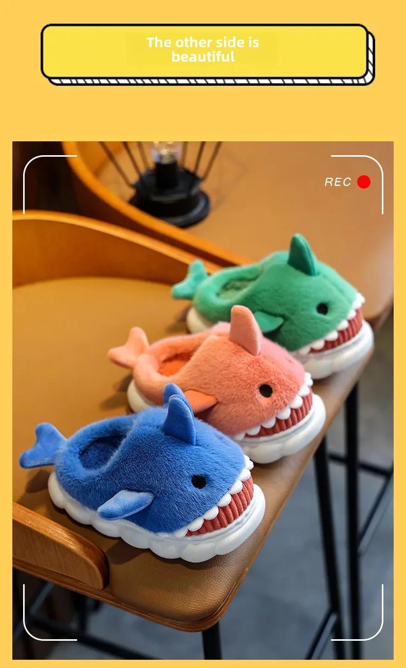 Children's Cartoon Shark Cotton Slippers - Shopping Time Australia