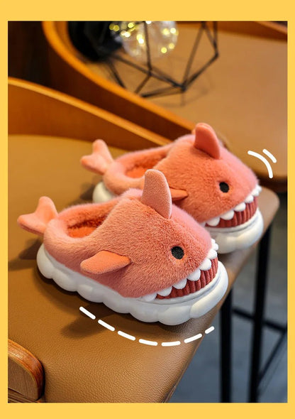 Children's Cartoon Shark Cotton Slippers - Shopping Time Australia