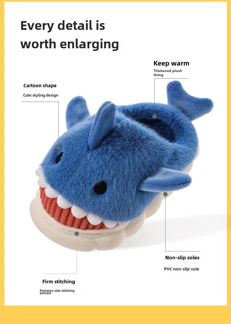 Children's Cartoon Shark Cotton Slippers - Shopping Time Australia