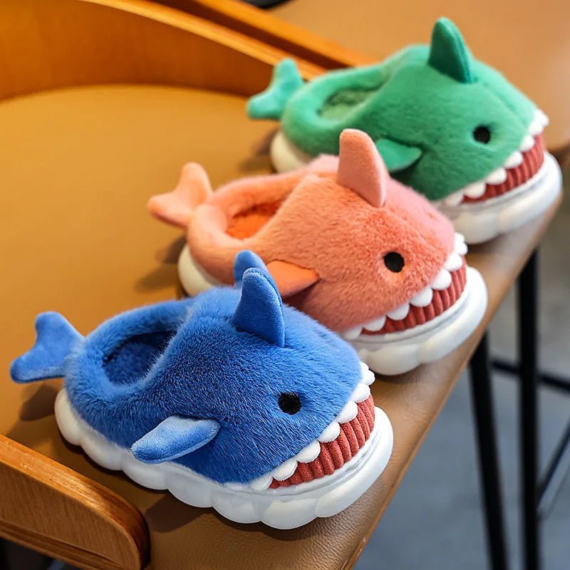 Children's Cartoon Shark Cotton Slippers - Shopping Time Australia