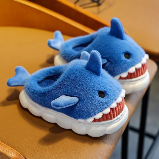 Children's Cartoon Shark Cotton Slippers - Shopping Time Australia