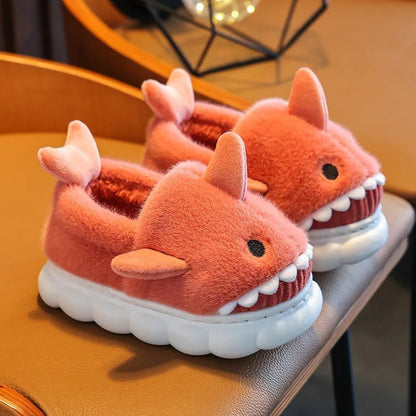Children's Cartoon Shark Cotton Slippers - Shopping Time Australia