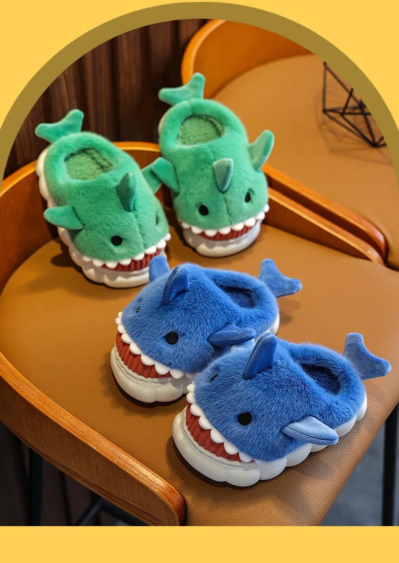 Children's Cartoon Shark Cotton Slippers - Shopping Time Australia