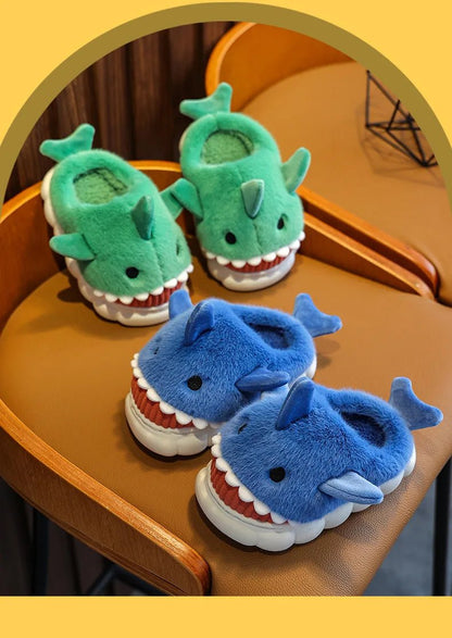 Children's Cartoon Shark Cotton Slippers - Shopping Time Australia