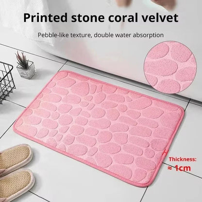 Coral Fleece Memory Foam Absorbent Floor Mat - Shopping Time Australia