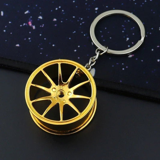Gold Colour Car Rims Keychain - Shopping Time Australia