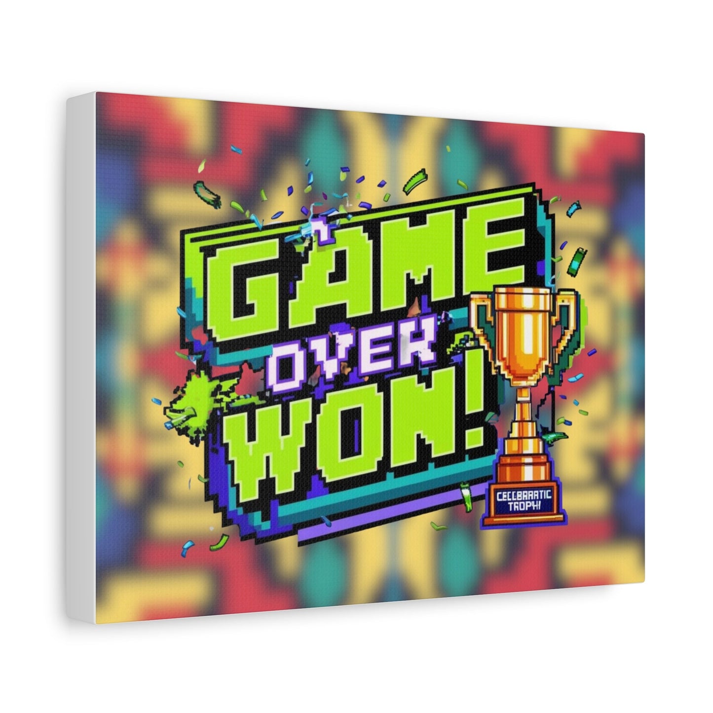 Inspirational Wall Art Canvas - 'Game Over, I Won!' - Fun Home Decor - Shopping Time Australia