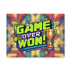 Inspirational Wall Art Canvas - 'Game Over, I Won!' - Fun Home Decor - Shopping Time Australia