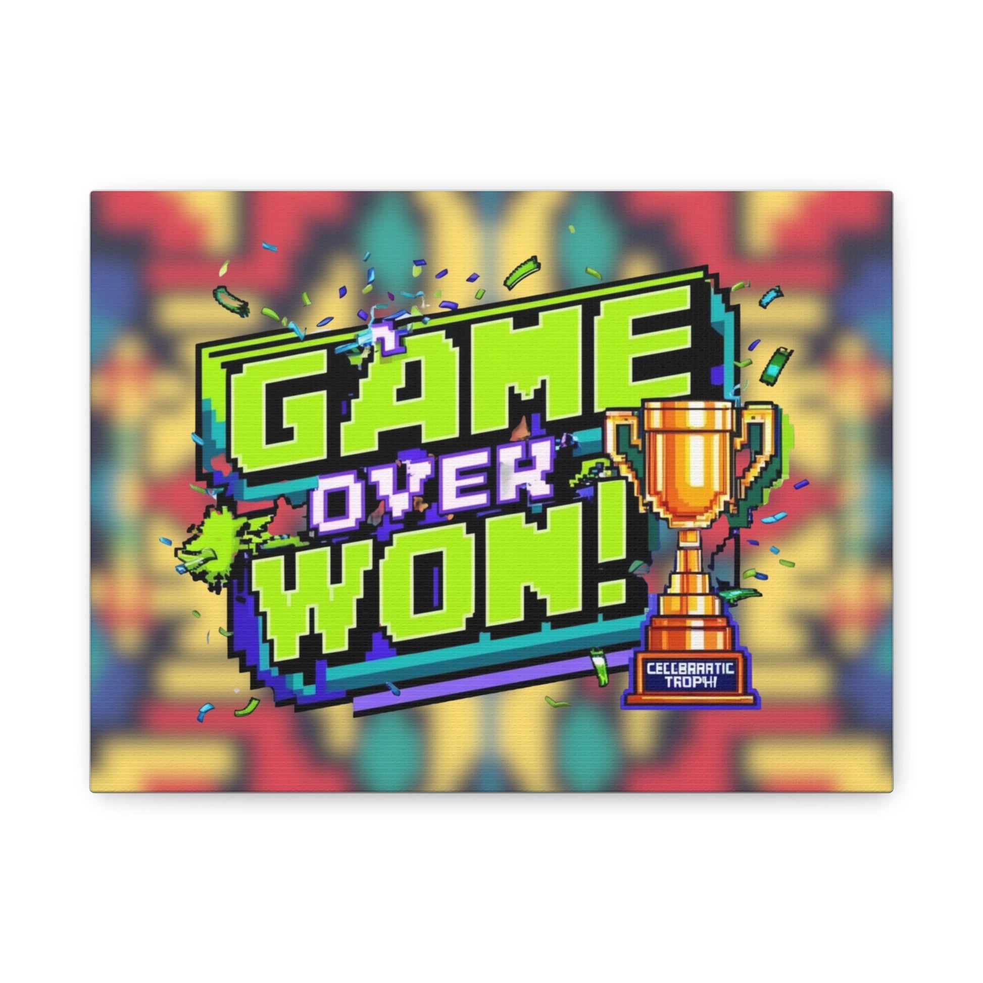 Inspirational Wall Art Canvas - 'Game Over, I Won!' - Fun Home Decor - Shopping Time Australia