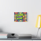 Inspirational Wall Art Canvas - 'Game Over, I Won!' - Fun Home Decor - Shopping Time Australia