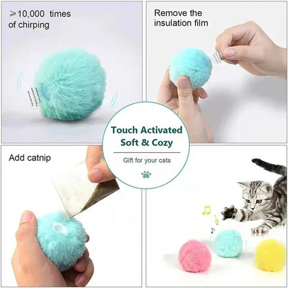 Interactive Plush Cat Toy Ball - Shopping Time Australia