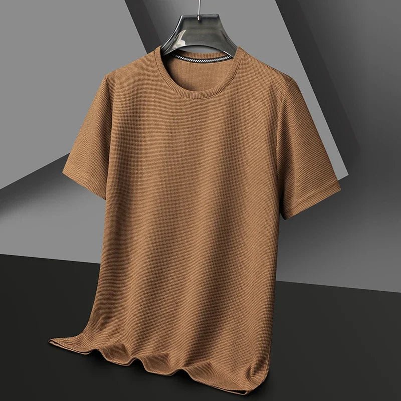Men’s Waffle Knit Round Neck T-Shirt - Shopping Time Australia - T-Shirts