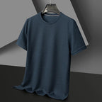 Men’s Waffle Knit Round Neck T-Shirt - Shopping Time Australia - T-Shirts